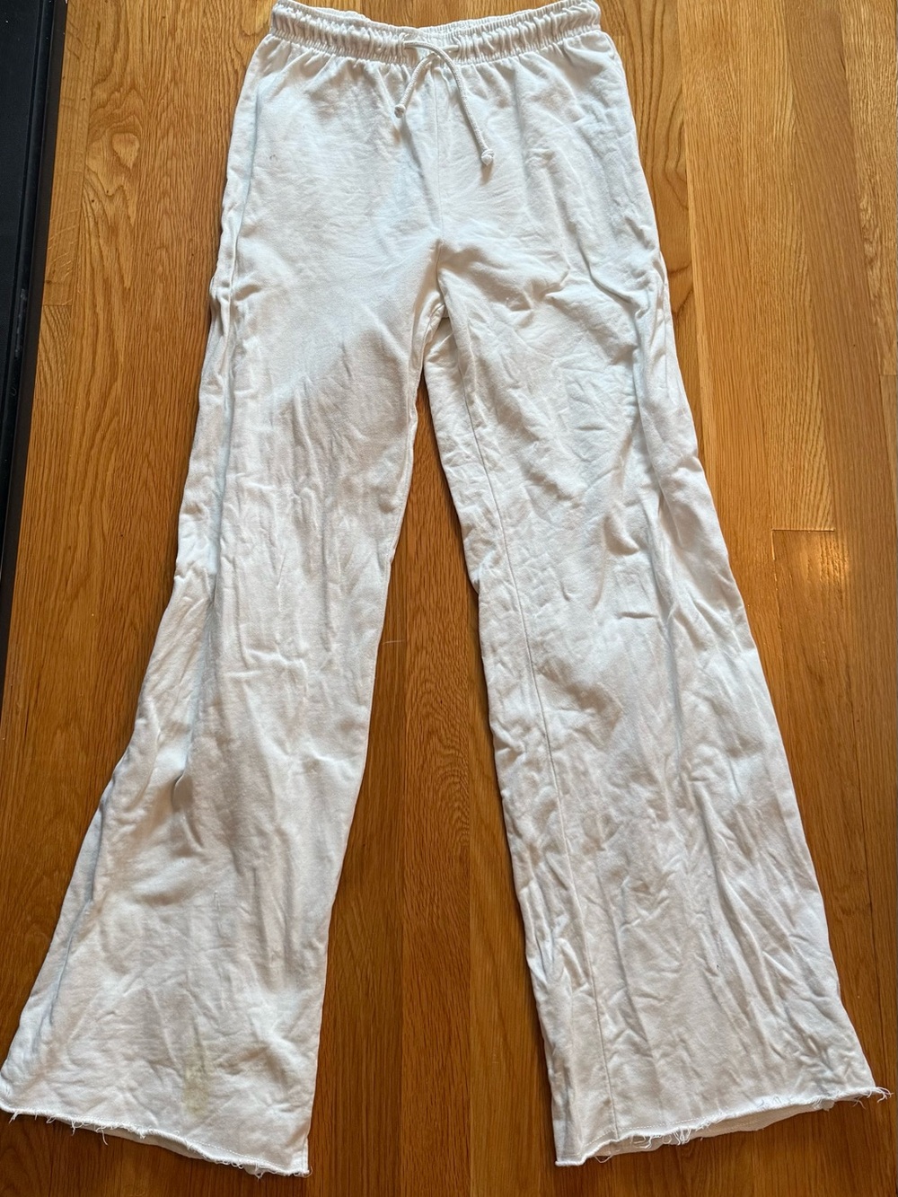 Zara Cream Wide-Leg Drawstring Pants
